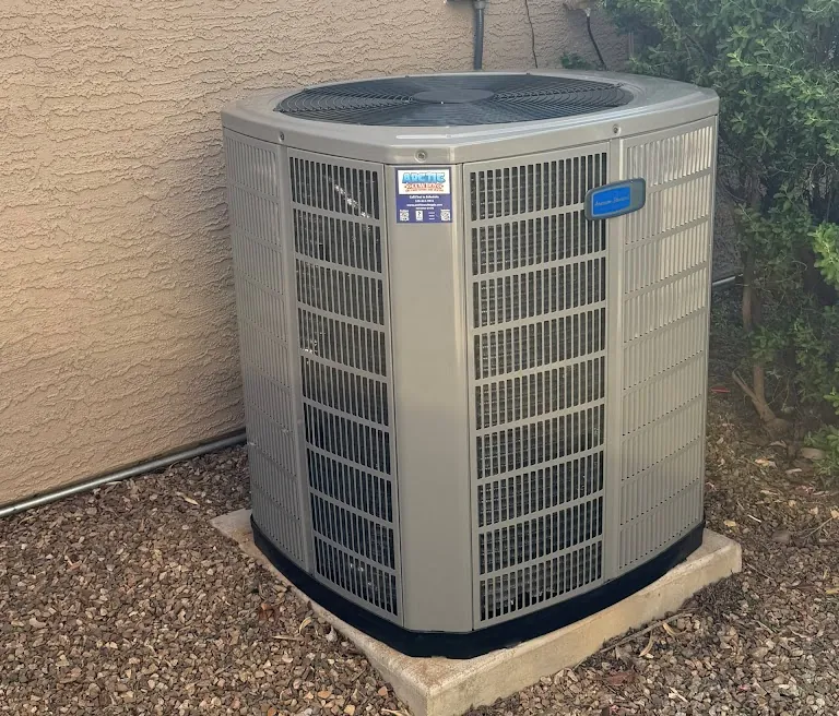 After: Old condenser replaced with a new high-efficiency American Standard system