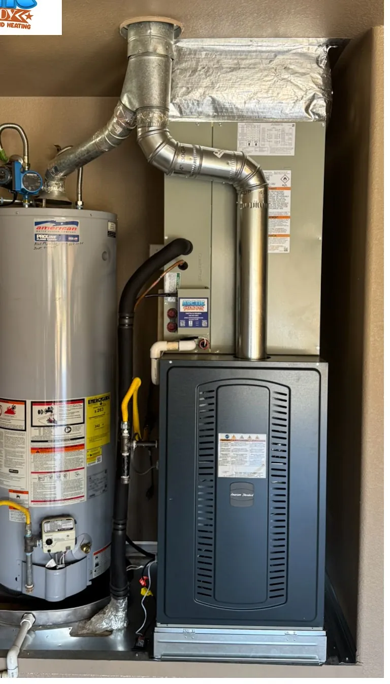 After: Aging furnace replaced with a new high-efficiency unit