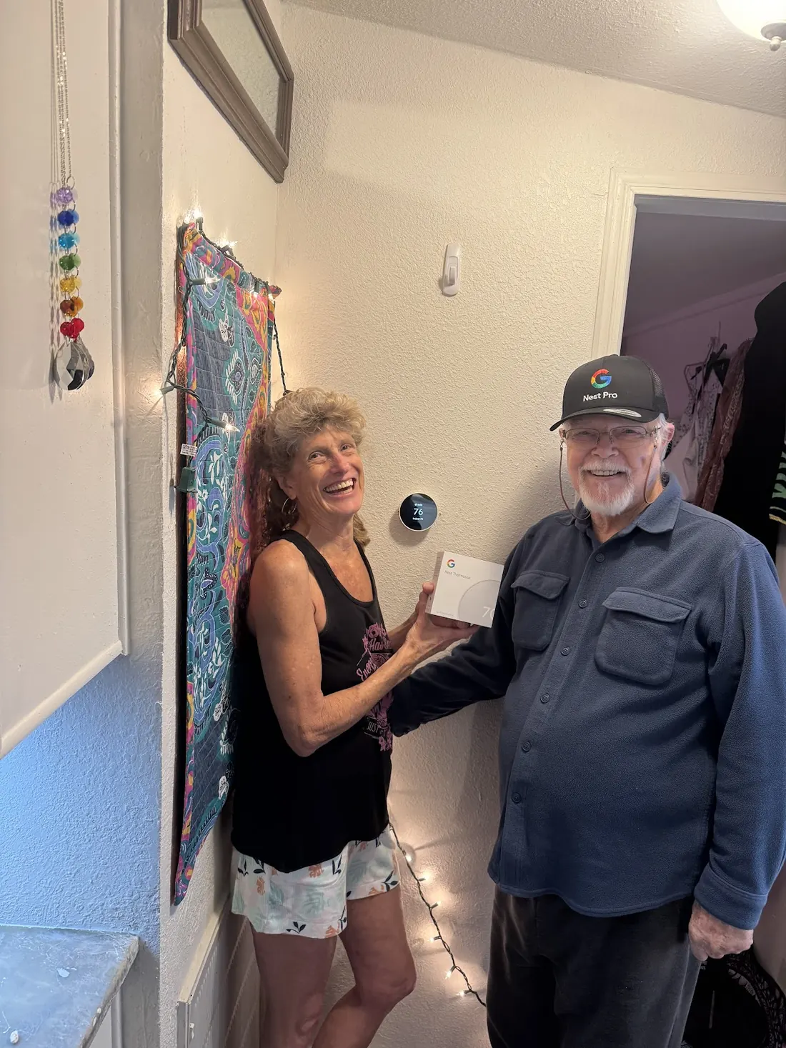 Happy Arctic Cowboy customers with their new thermostat